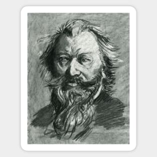 Johannes Brahms - charcoal portrait Sticker